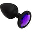 Booty Bling Jeweled Silicone Anal Plug - Purple - Small