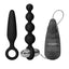 Booty Call Booty Vibro Kit Silicone Vibrating Butt Plug and Anal Beads - Black