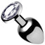 Booty Sparks Clear Gem Medium Anal Plug - Clear/Metal/Silver - Medium