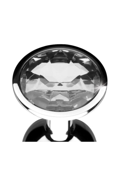 Booty Sparks Clear Gem Small Anal Plug - Clear/Metal/Silver - Small