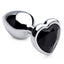 Booty Sparks Gemstones Black Heart Anal Plug - Black/Silver - Small