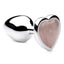 Booty Sparks Gemstones Rose Quartz Heart Anal Plug - Metal/Pink - Small