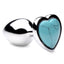 Booty Sparks Gemstones Turquoise Heart Anal Plug - Blue/Metal - Small