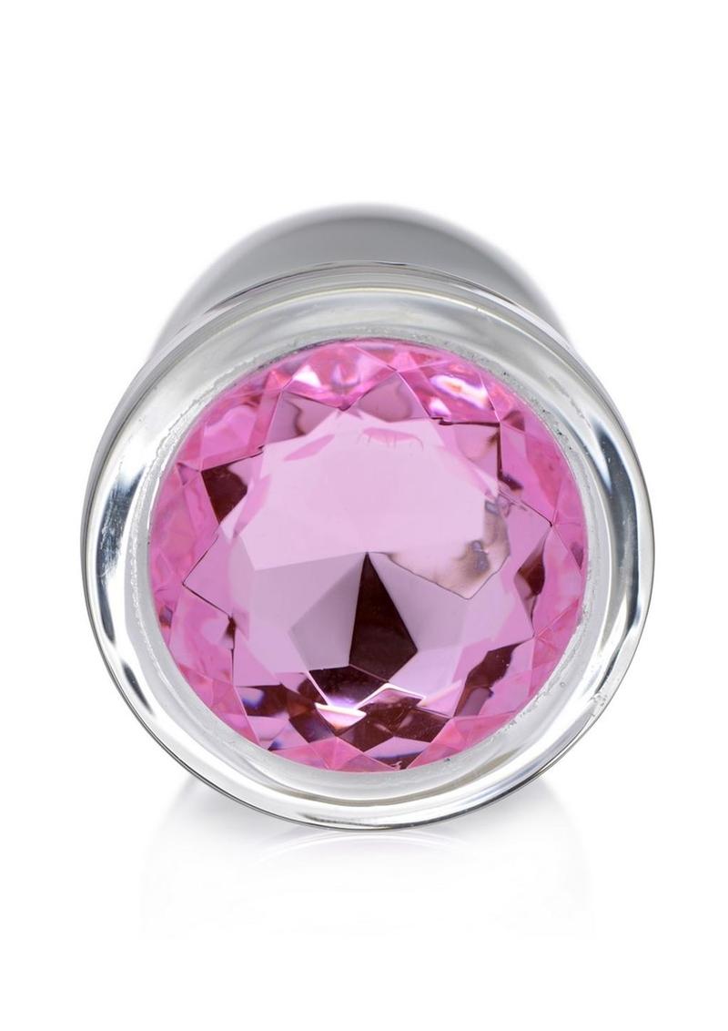 Booty Sparks Pink Gem Glass Anal Plug