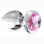 Booty Sparks Pink Gem Glass Anal Plug - Pink - Medium