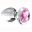 Booty Sparks Pink Gem Glass Anal Plug - Pink - Small