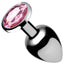 Booty Sparks Pink Gem Large Anal Plug - Metal/Pink - Large