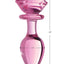 Booty Sparks Pink Rose Glass Anal Plug - Pink - Large