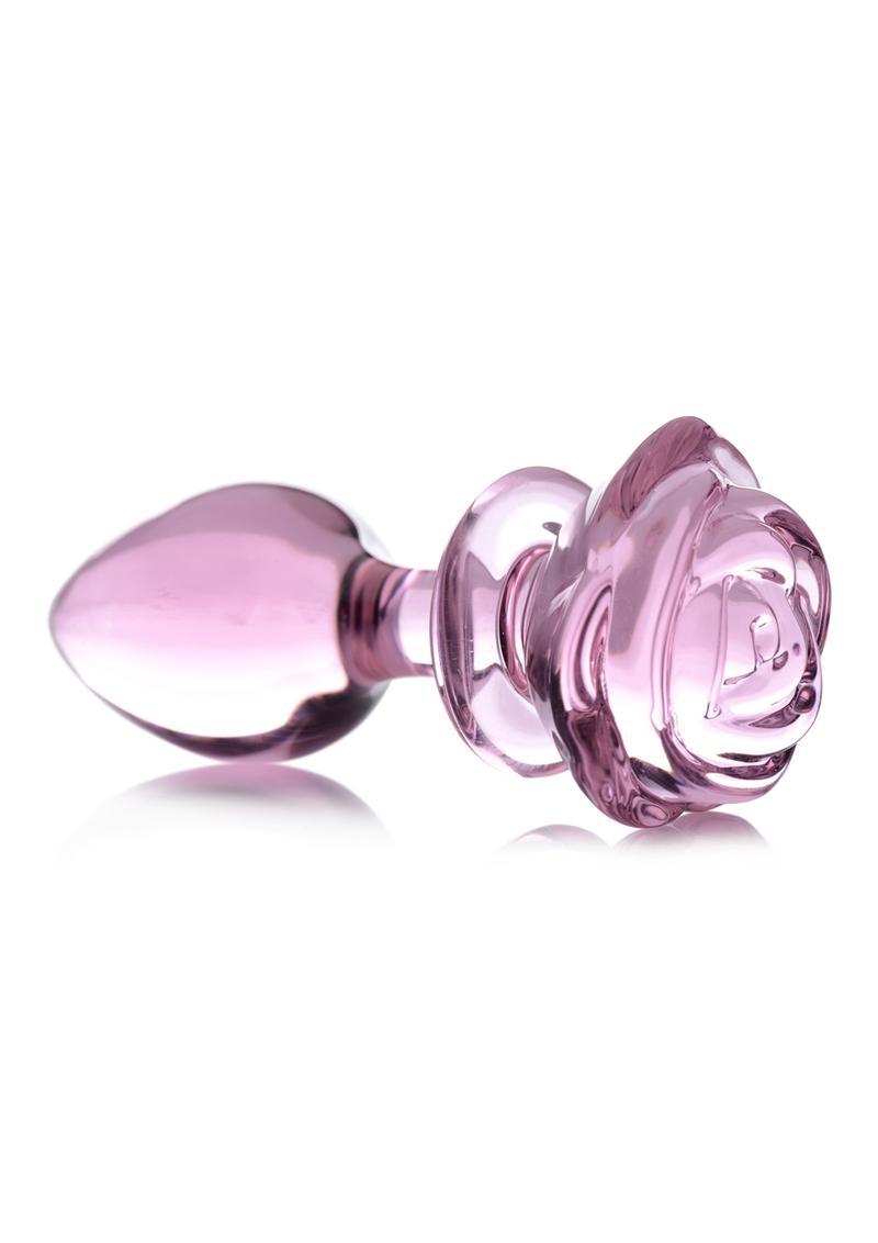 Booty Sparks Pink Rose Glass Anal Plug