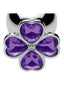 Booty Sparks Violet Flower Gem Anal Plug - Purple/Silver - Set