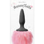 Bunny Tails Mini Silicone Butt Plug - Pink Fur - Black/Pink