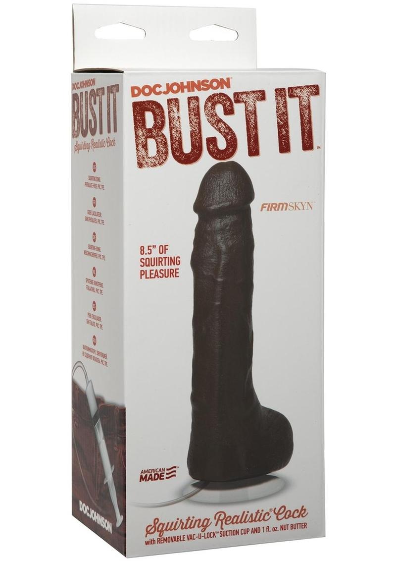 Bust It Squirting Dildo - Black - 8.5in