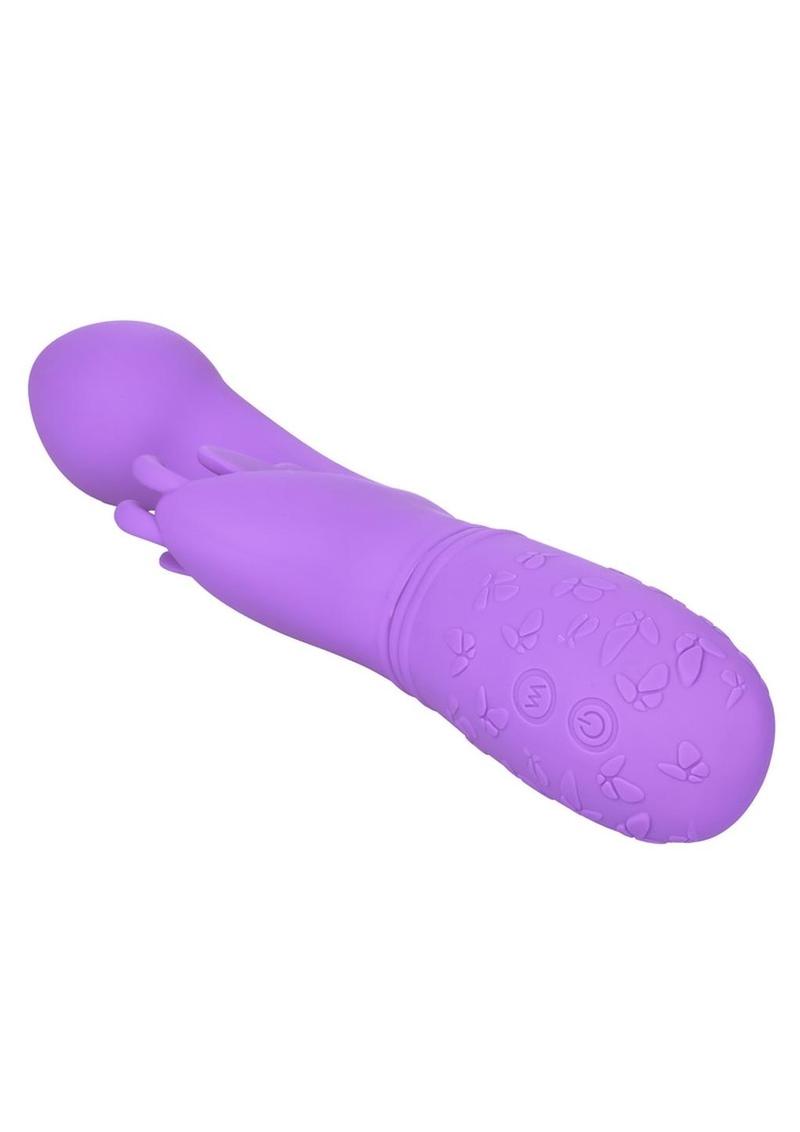 Butterfly Kiss Rechargeable Silicone Dual Vibrator - Purple