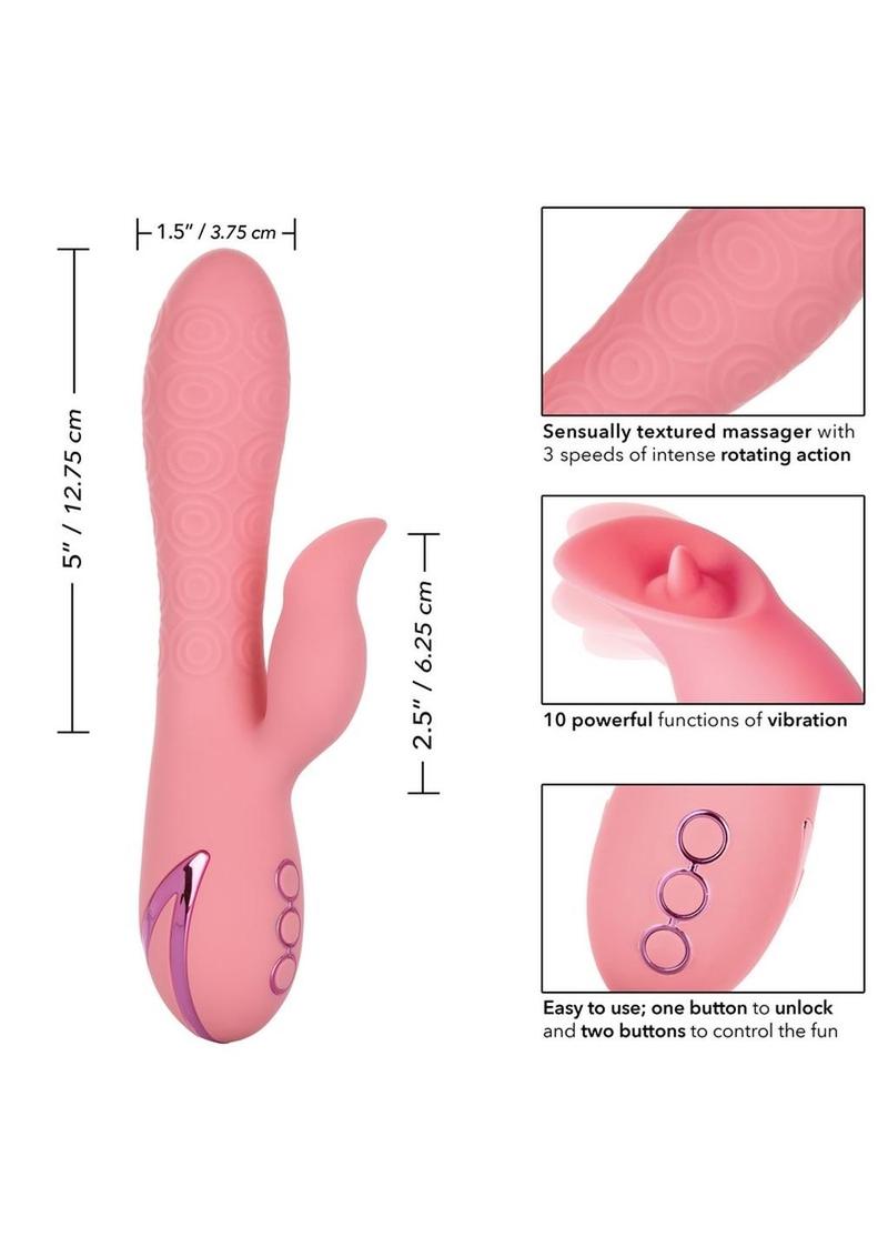 California Dreaming Pasadena Player Rechargeable Rotating Silicone Vibrator - Pink