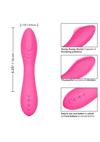 California Dreaming Surf City Centerfold Rechargeable Silicone Vibrator - Pink