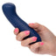 Cashmere Satin G Rechargeable Silicone G-Spot Vibrator with Clitoral Stimulator - Blue