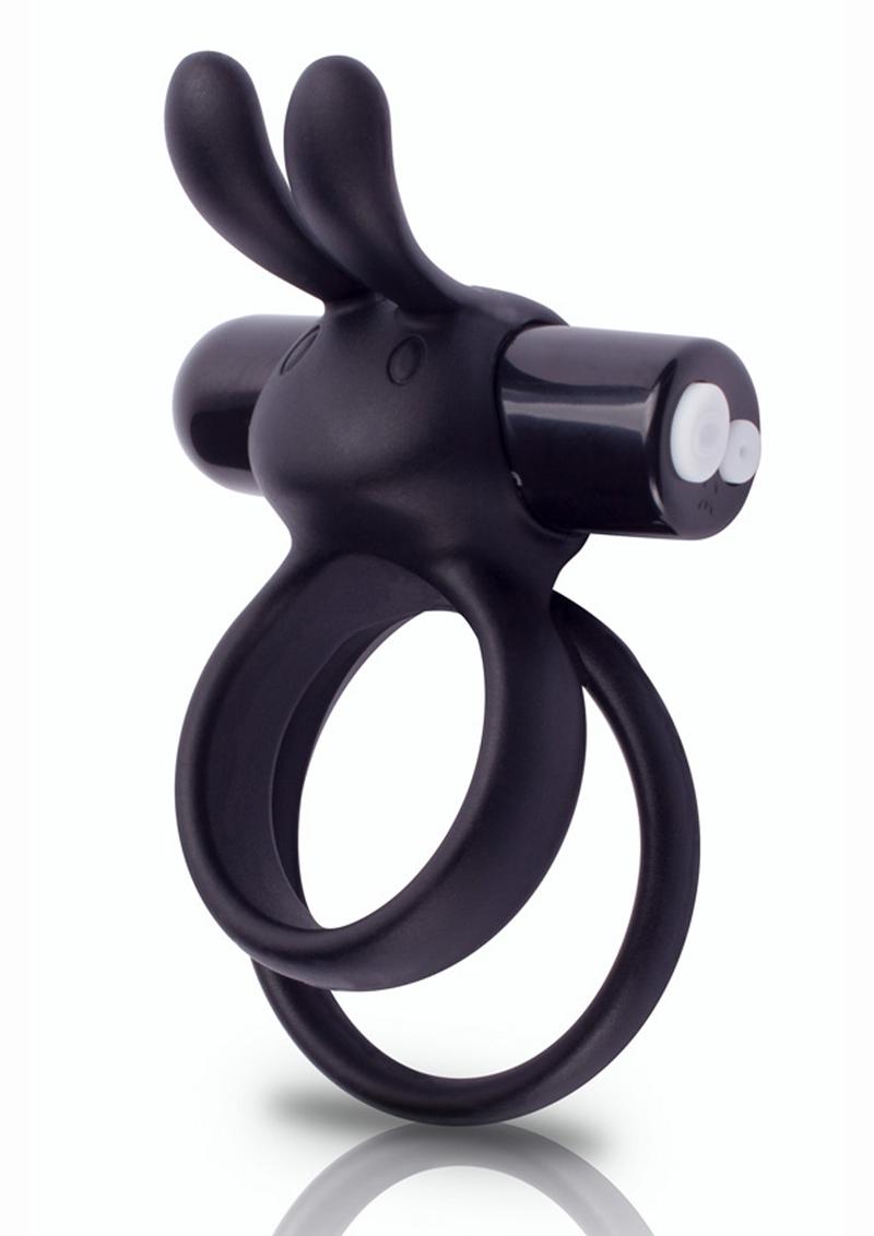 Charged Ohare XL Silicone USB Rechargeable Wearable Rabbit Vibrating Cock Ring - Black (Individual