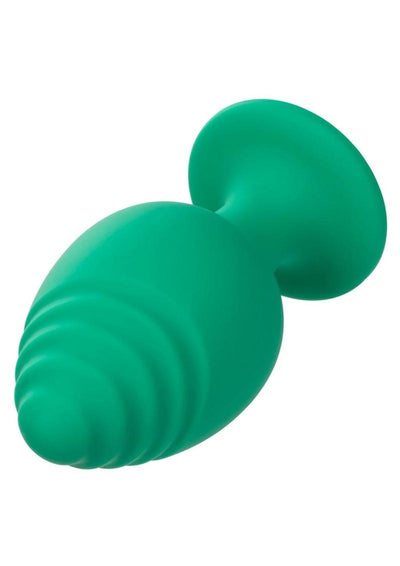 Cheeky Silicone Textured Anal Plugs - Green - Large/Small - Set Of 2