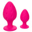 Cheeky Silicone Textured Anal Plugs - Pink - Large/Small - Set Of 2