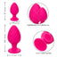 Cheeky Silicone Textured Anal Plugs - Pink - Large/Small - Set Of 2