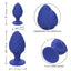 Cheeky Silicone Textured Anal Plugs - Blue/Purple - Large/Small - Set Of 2