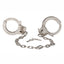 Chrome Hand Cuffs with Chain - Metal/Silver