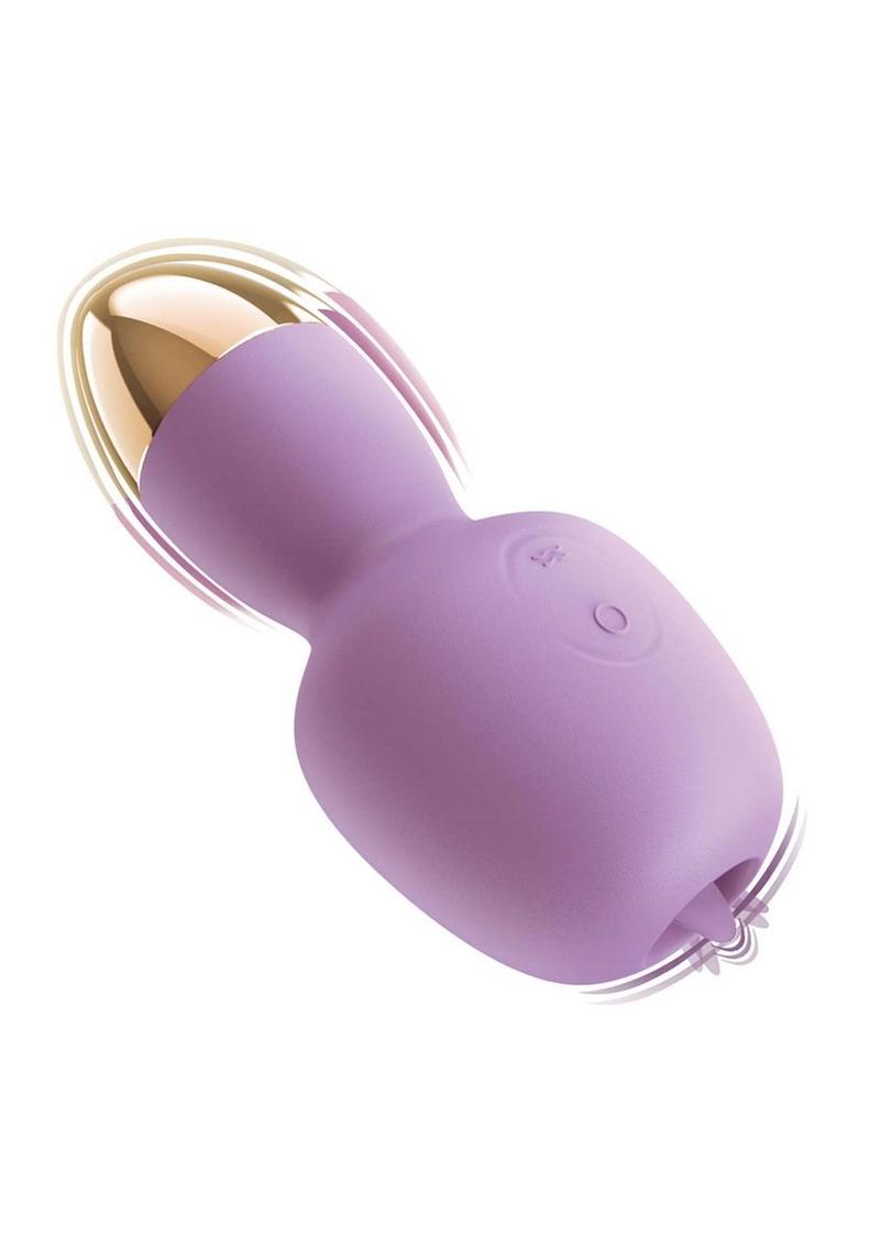 Clit-Tastic Intense Dual Massager Rechargeable Silicone Vibrator with Clitoral Stimulator - Lavender/Purple