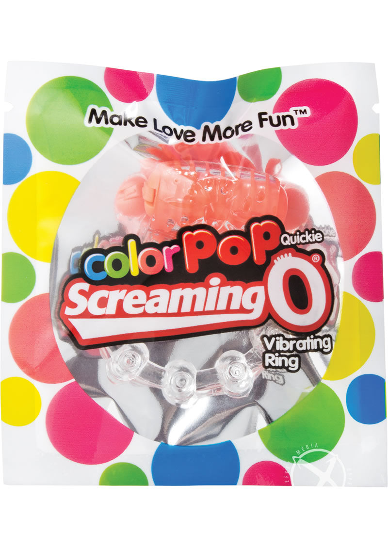 Color Pop Quickie Screaming O Vibrating Ring Silicone Cock Ring