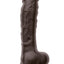 Colours Dual Density Silicone Dildo - Chocolate - 8in