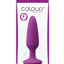 Colours Pleasure Plug Silicone Butt Plug - Purple - Small