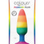 Colours Pleasure Pride Editon Silicone Butt Plug - Multicolor/Rainbow - Medium