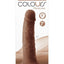 Colours Pleasures Silicone Vibrating Dildo - Chocolate - 7in