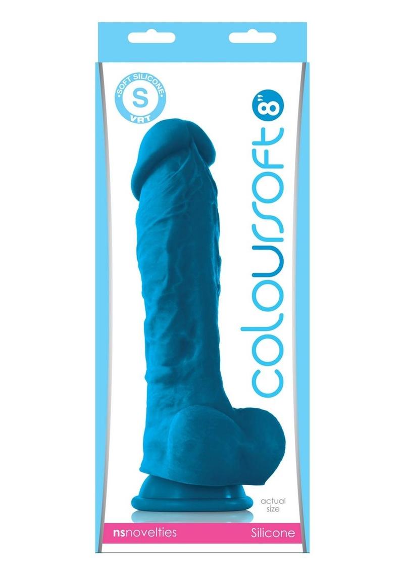 Coloursoft Silicone Dildo - Blue - 8in