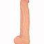 Commander Dongs Veined King Bendable Dildo with Balls - Flesh/Vanilla - 8in