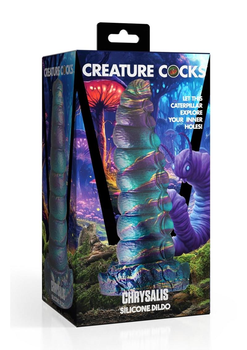 Creature Cock Chrysalis Silicone Dildo - Blue/Gold/Purple