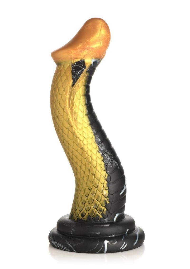 Creature Cocks Golden Mamba Silicone Dildo - Black/Gold