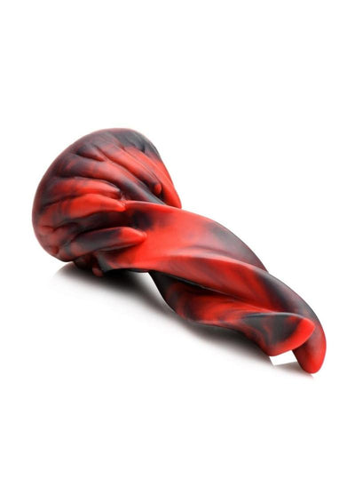 Creature Cocks Hell Kiss Twisted Tongues Silicone Dildo - Black/Red