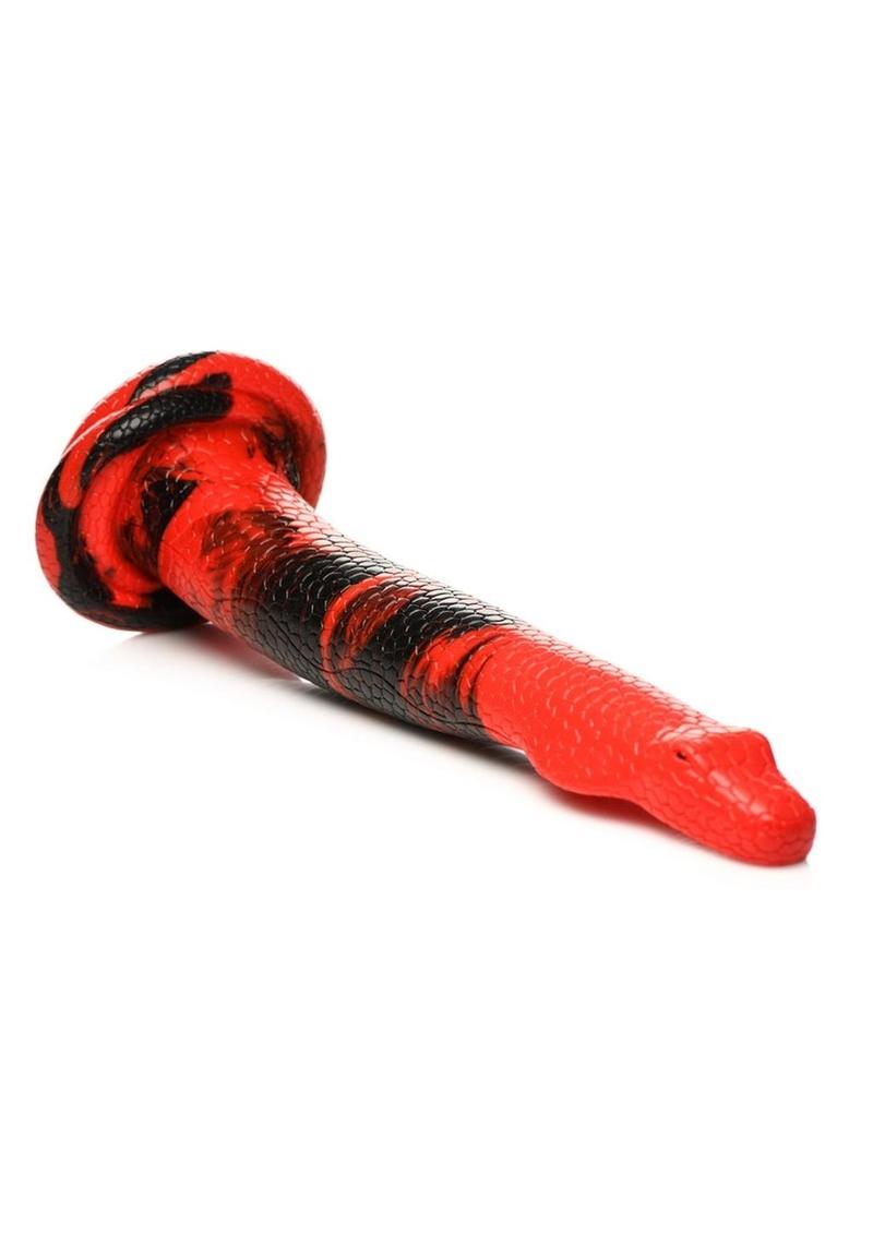 Creature Cocks King Cobra Long Silicone Dildo - Black/Red - Large - 14in