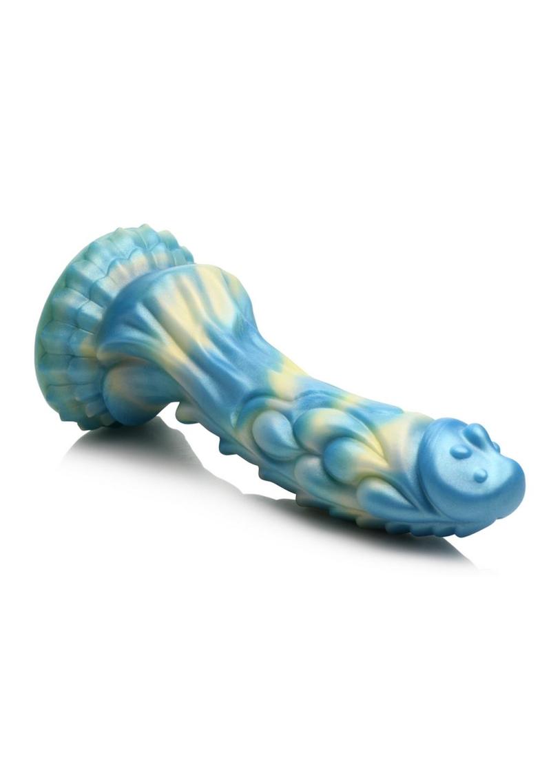 Creature Cocks Sea Stallion Silicone Rechargeable Dildo with Remote - Blue/Yellow