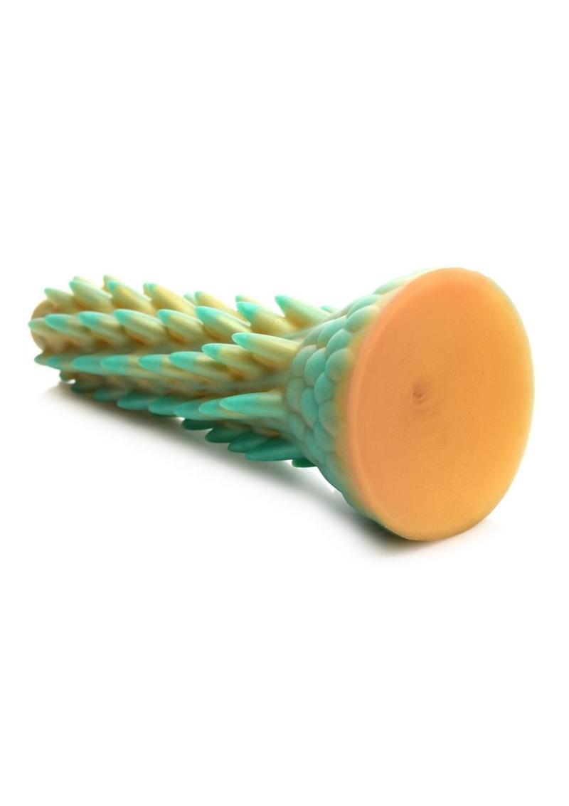 Creature Cocks Stegosaurus Spiky Reptile Silicone Dildo - Gold/Teal