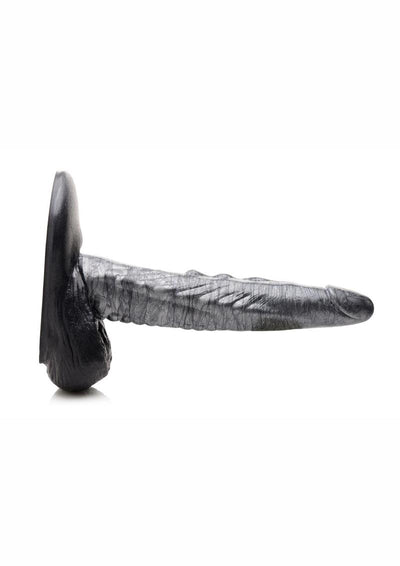 Creature Cocks The Gargoyle Rock Hard Silicone Dildo - Black/Silver - 9.3in