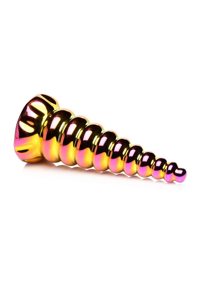 Creature Cocks Twilight Rainbow Glass Dildo - Gold/Multicolor/Pink/Yellow