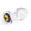 Crystal Desires Rainbow Gem Glass Anal Plugs - Multicolor - Medium