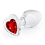 Crystal Desires Red Heart Glass Anal Plugs