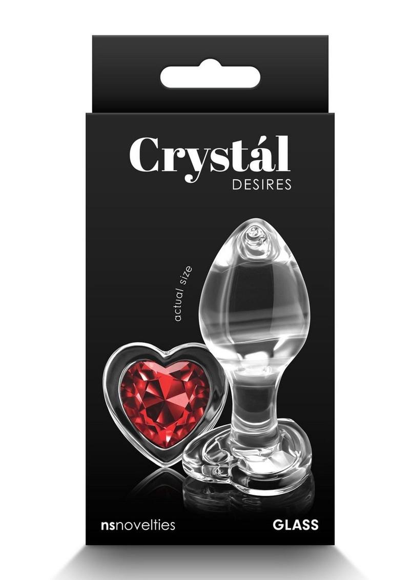 Crystal Desires Red Heart Glass Anal Plugs