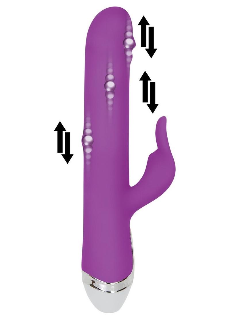 Dancing Pearl Rabbit Rechargeable Silicone Rabbit Vibrator - Purple