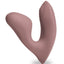 Desire Demure Rechargeable Silicone Wearable Dual Motor Vibrator with Clitoral Stimulator - Caramel