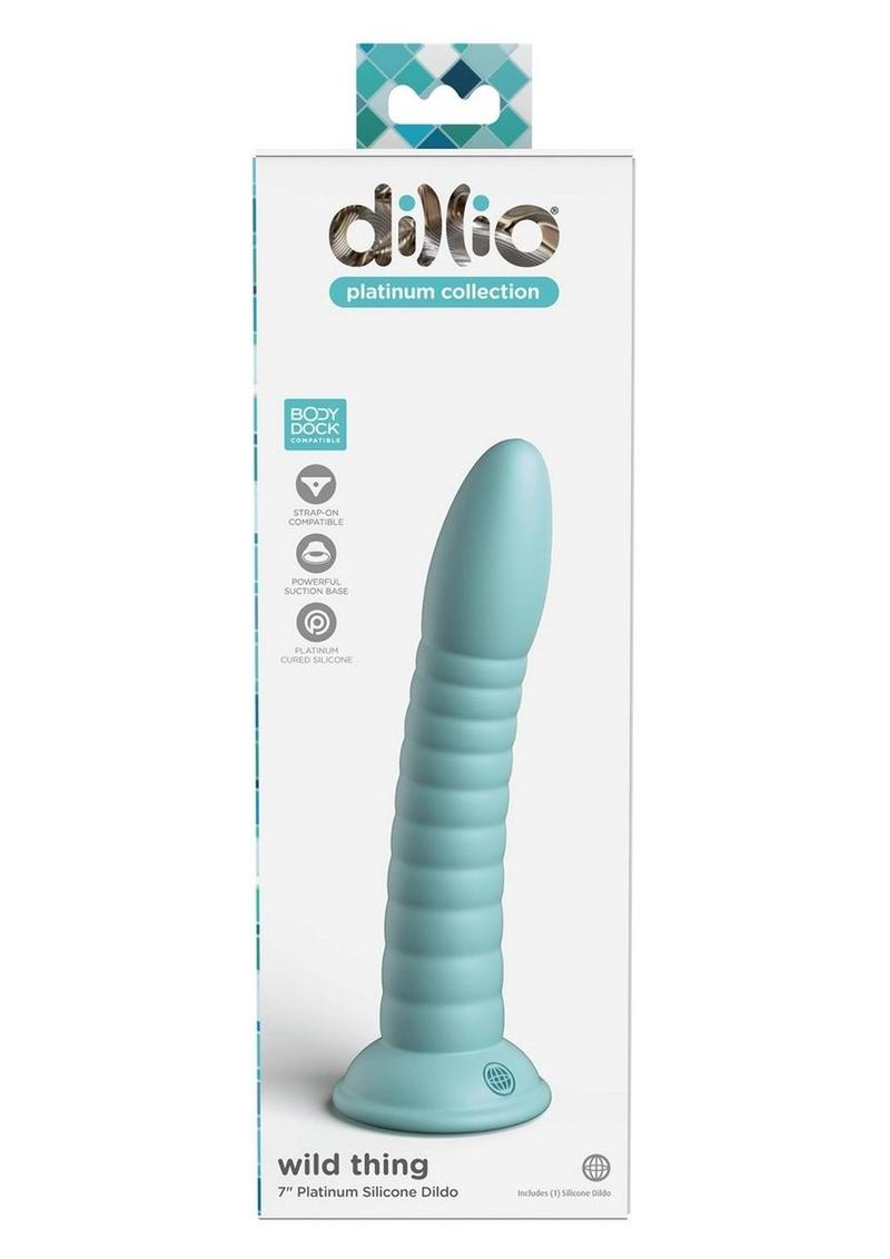 Dillio Platinum Wild Thing Silicone Dildo - Teal - 7in