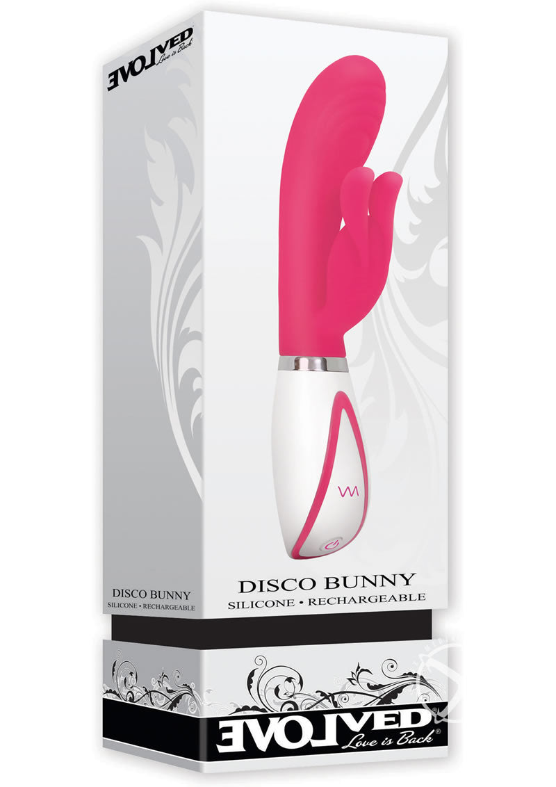 Disco Bunny Rechargeable Silicone Rabbit Vibrator with Dual Stimulation - Pink