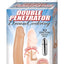 Double Penetrator Dream Vibrating Cock Ring - Flesh/Vanilla